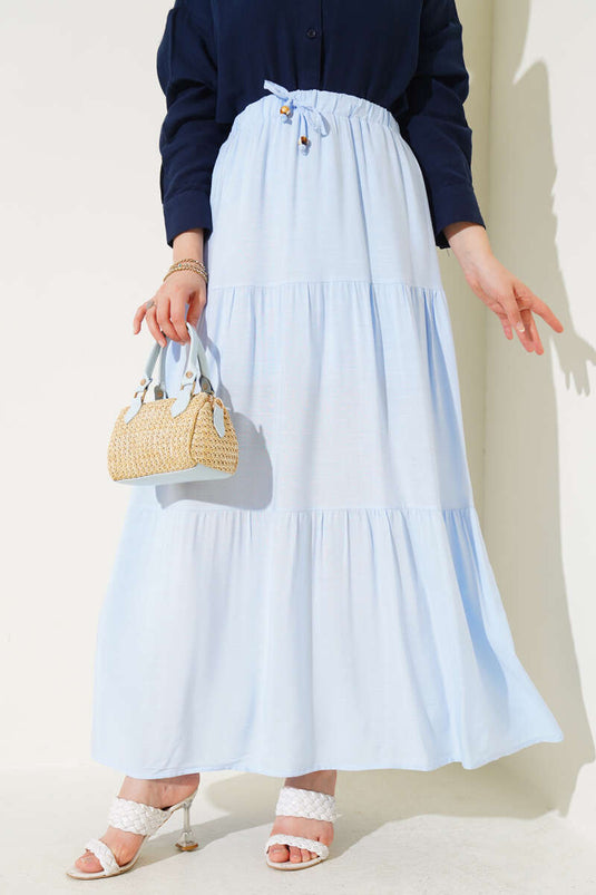 Beaded Rope Detailed Skirt Blue