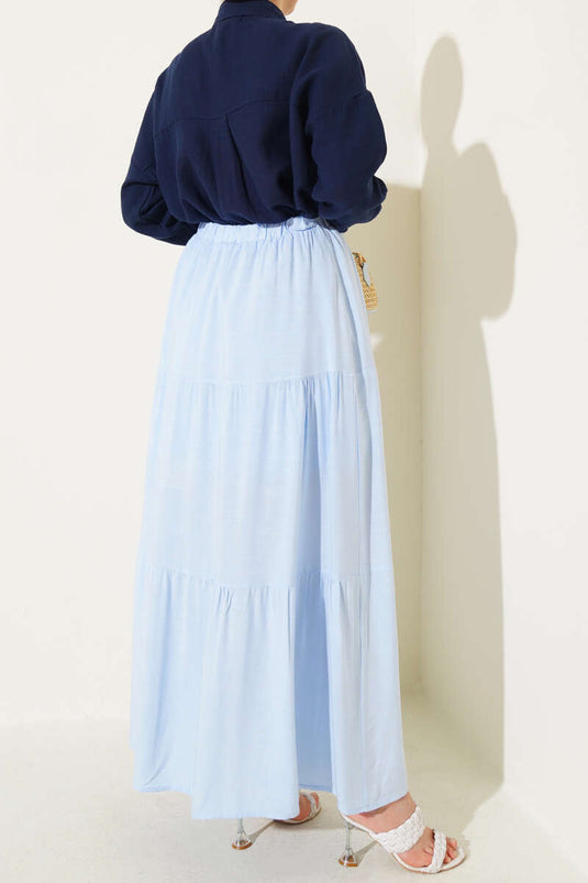 Beaded Rope Detailed Skirt Blue