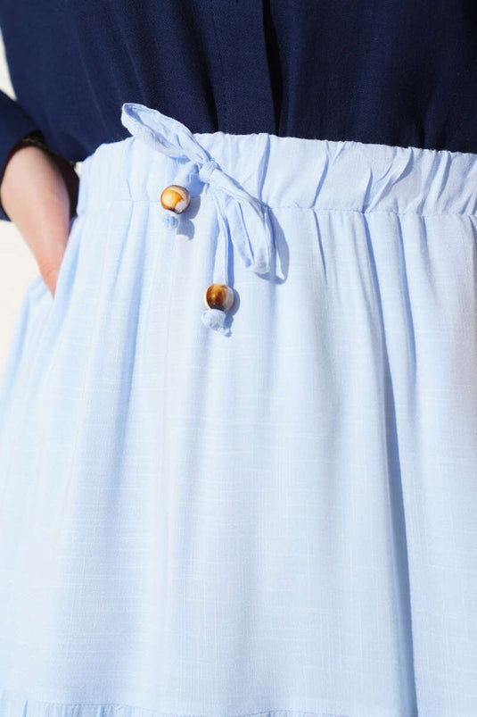 Beaded Rope Detailed Skirt Blue