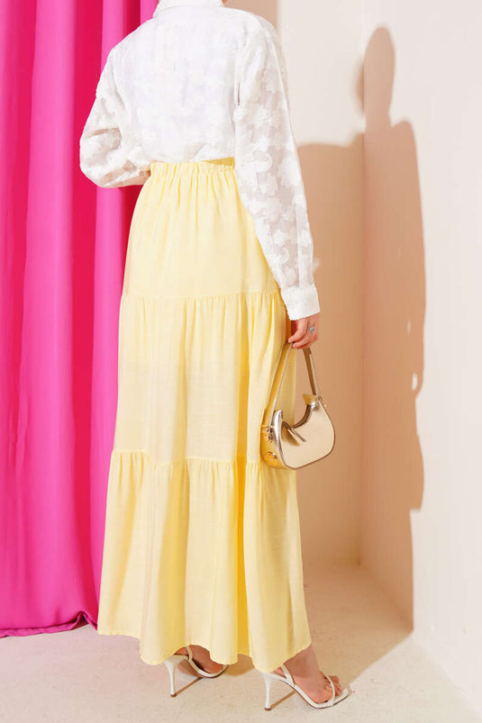 Beaded Rope Detailed Skirt Yellow