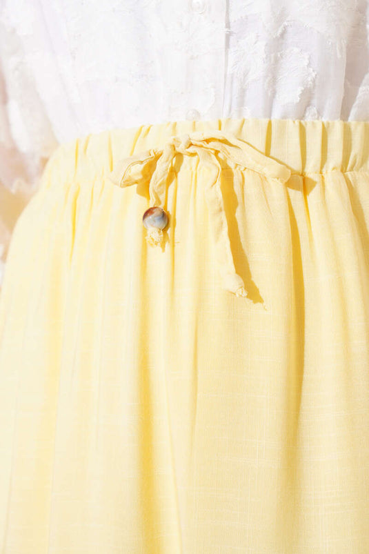 Beaded Rope Detailed Skirt Yellow