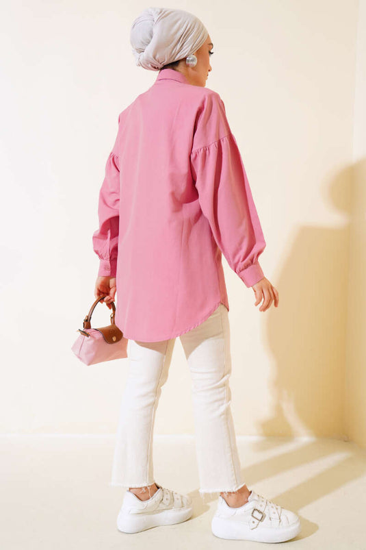 Beaded Embroidered Shirt Rose Dust