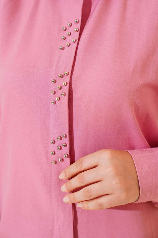 Beaded Embroidered Shirt Rose Dust