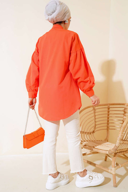 قميص مطرز برتقالي