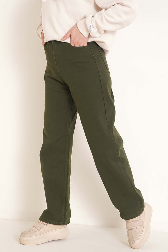 Baggy Fit Khaki Jean Pants
