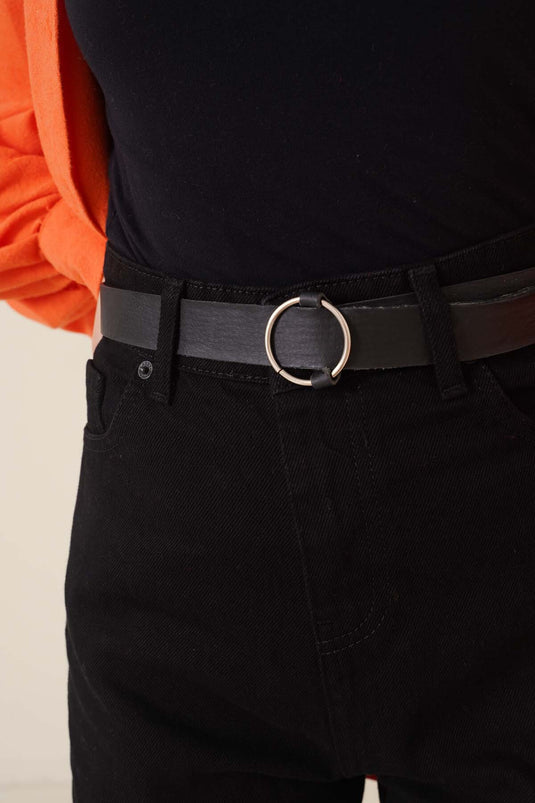 Boru Leg Black Jean Pants