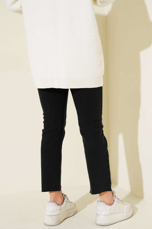 Boru Hosenbein Flicken Jeanshose Rauchgrau