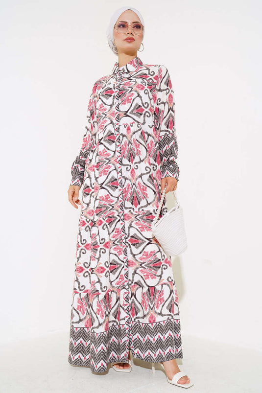 Buttoned Boy Viscose Dress Rose Dust Black