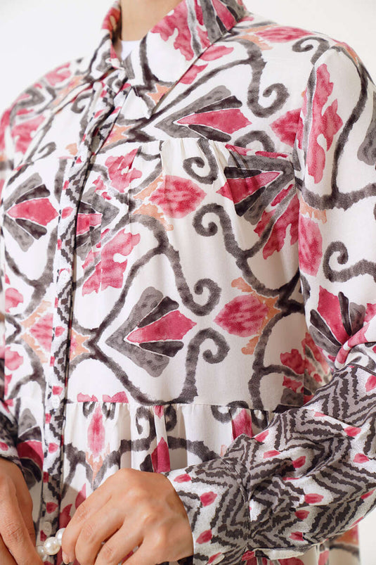 Buttoned Boy Viscose Dress Rose Dust Black