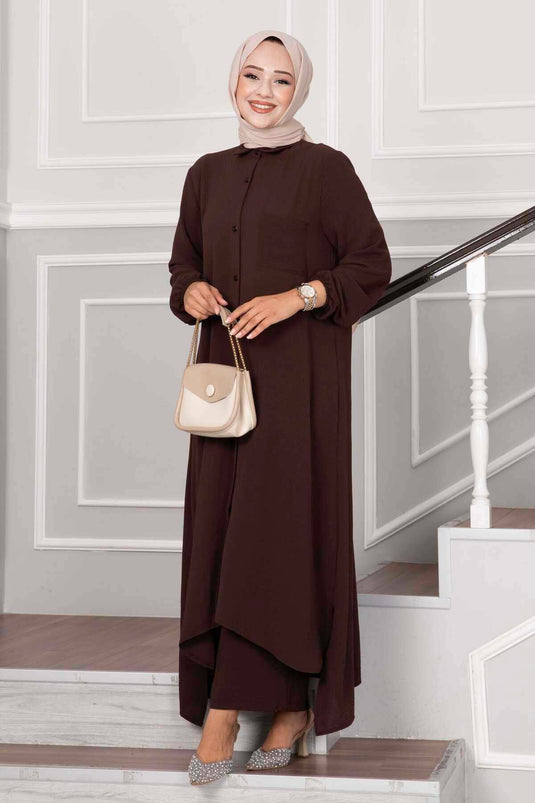 Ensemble double Aerobin à boutons intégralement couvrant Marron Boydan