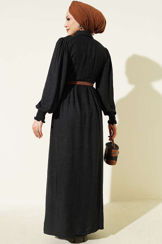 Robe Gipi Noire À Boutons