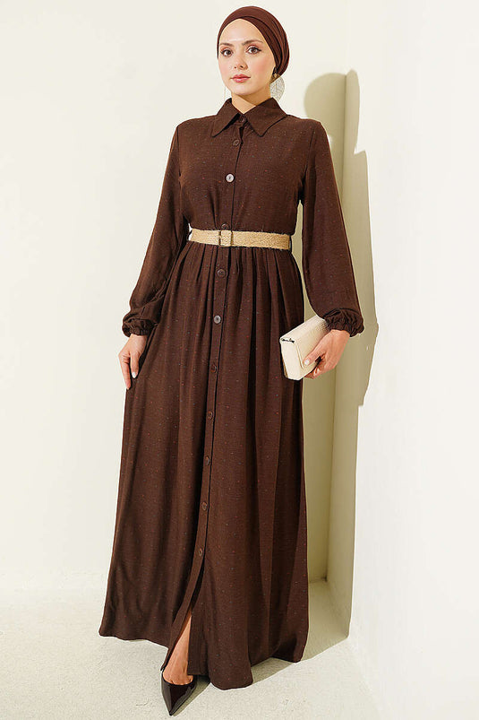 Boyden Kleid Mit Knöpfen Und Taschen In Braun