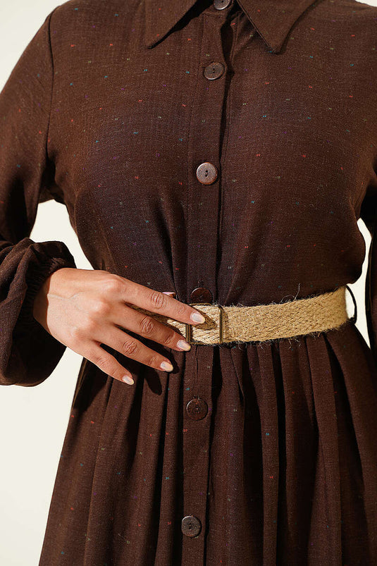 Boyden Kleid Mit Knöpfen Und Taschen In Braun