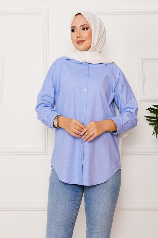 Button Down Sports Shirt Blue