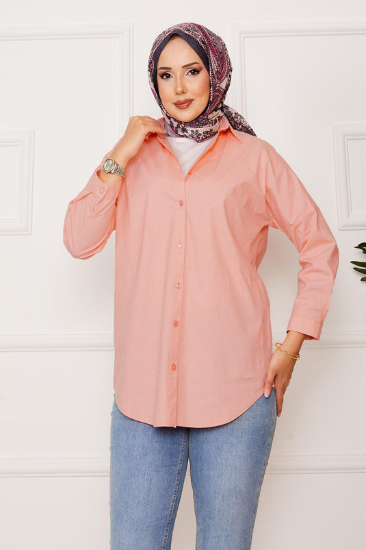 Button Down Sports Shirt Salmon