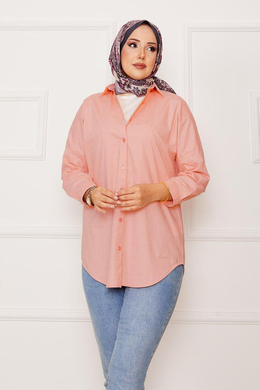 Button Down Sports Shirt Salmon