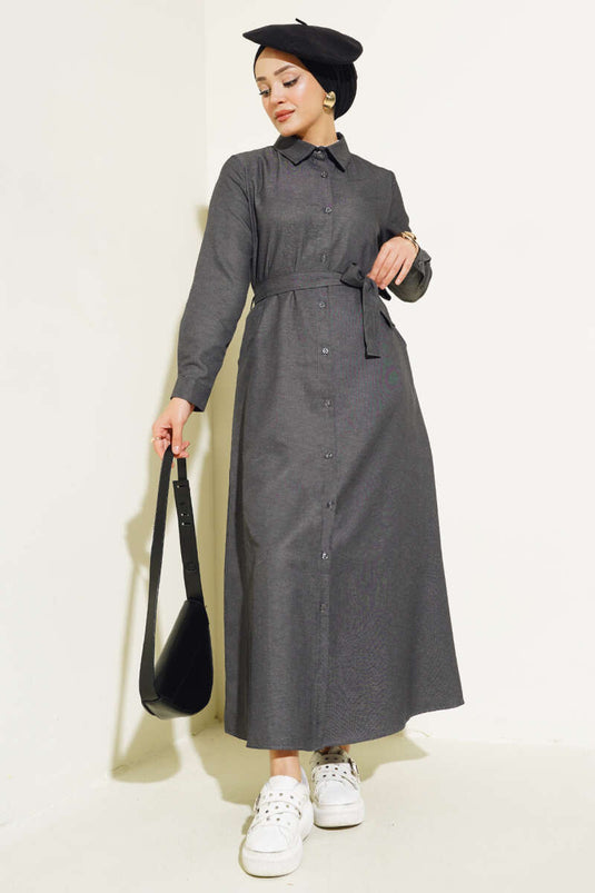 فستان دينم ايوسل بأزرار مدخن