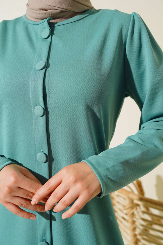 Buttoned Tunic Two-Piece Set Mint
