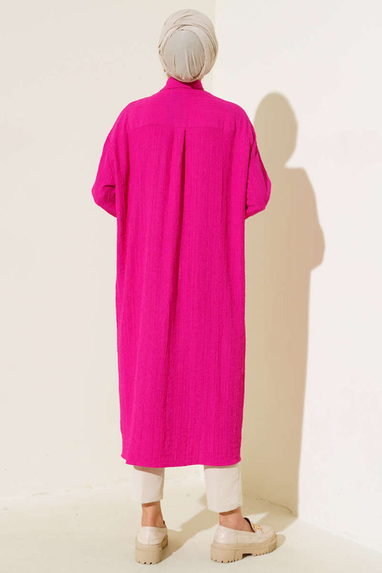 Tunique Longue Boutonnée Fusya