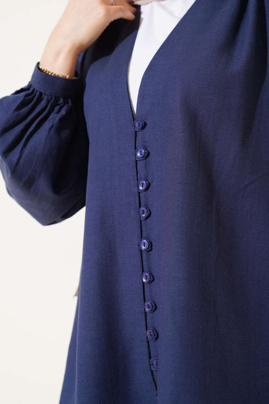 Chemise boutonnée britannique bleu marine