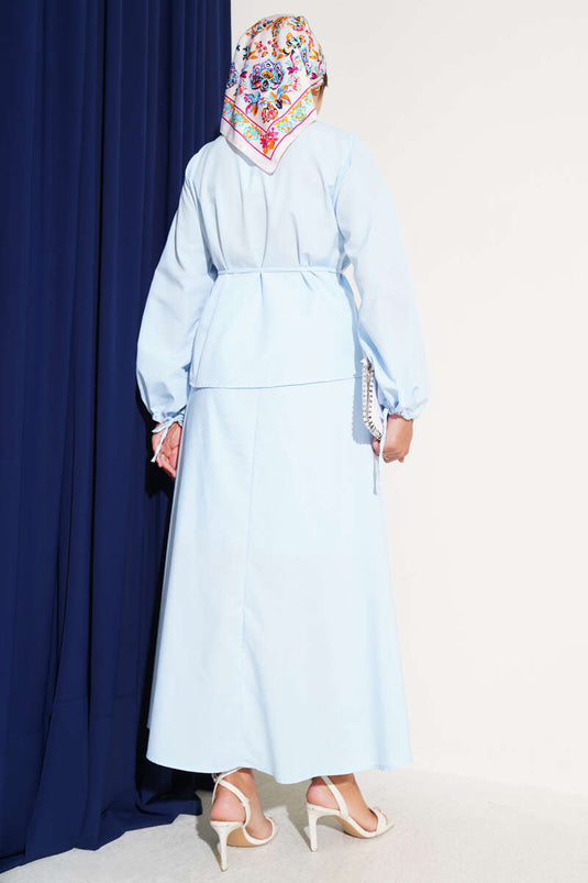 Ensemble jupe double boutonnée Brit bleu bébé