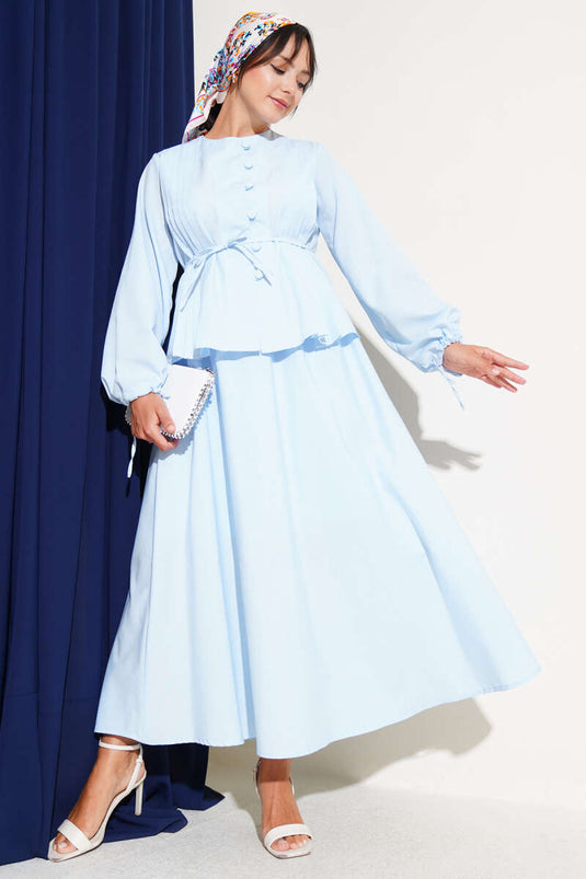 Ensemble jupe double boutonnée Brit bleu bébé