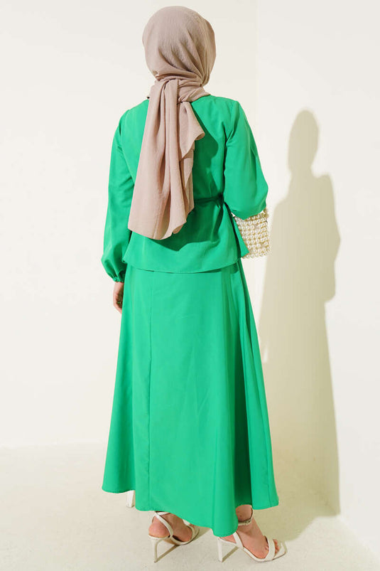 Britse geknoopte tweedelig rokset groen