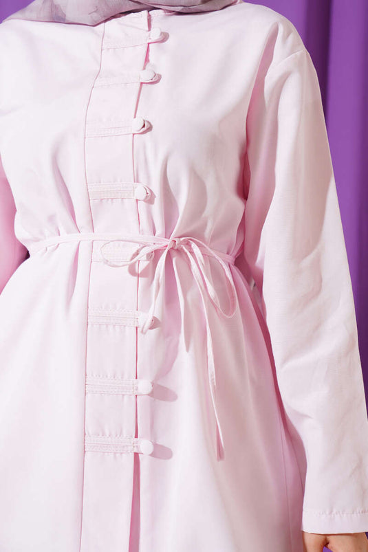 Chemise boutonnée Brit Terikoton avec ceinture rose