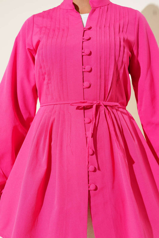 Tunique côtelée boutonnée Brit Rose persane