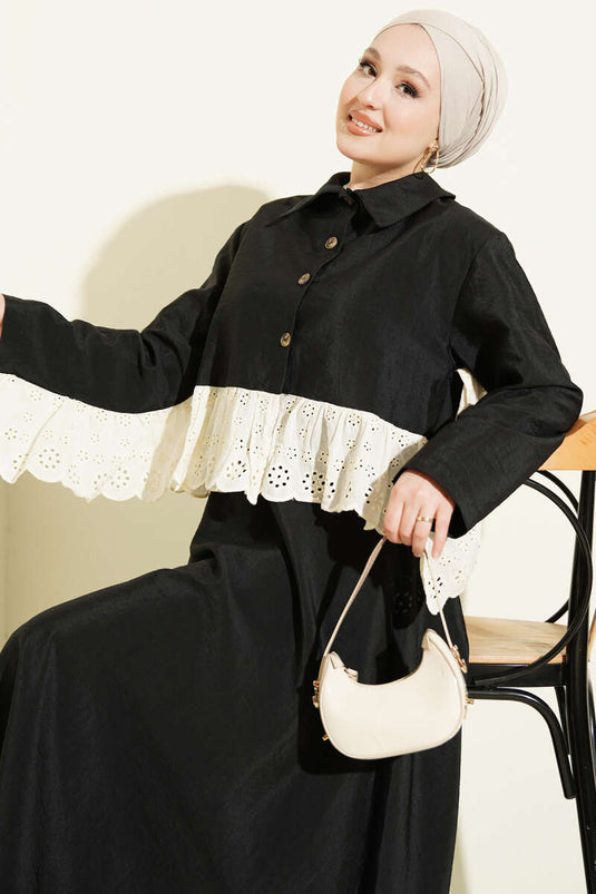 Set of Two with Embroidered Detail and Parachute Skirt Black