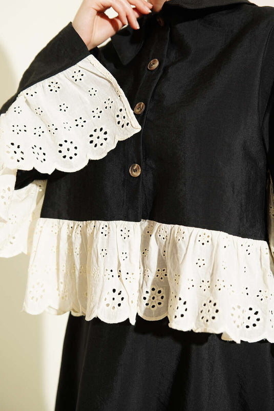 Set of Two with Embroidered Detail and Parachute Skirt Black