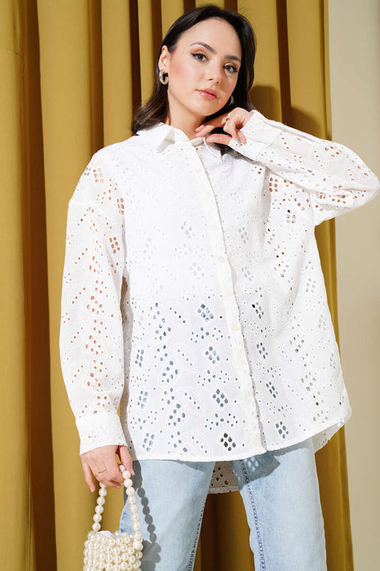 Embroidered Shirt White