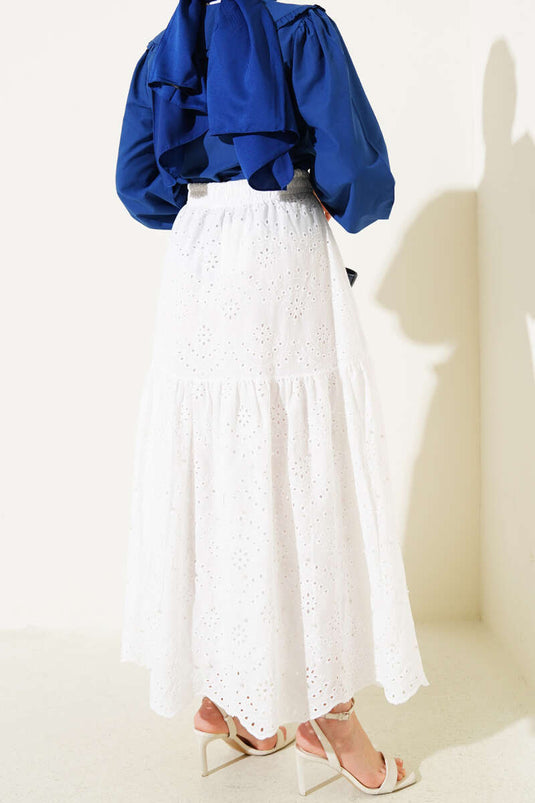 Brode Pearl Detailed Skirt White