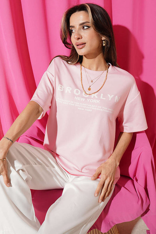 T-shirt Brooklyn Baskılı Loyşa Rose
