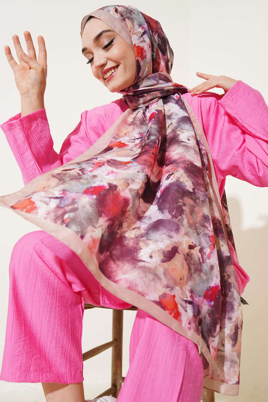 Brush Pattern Lina Shawl Latte