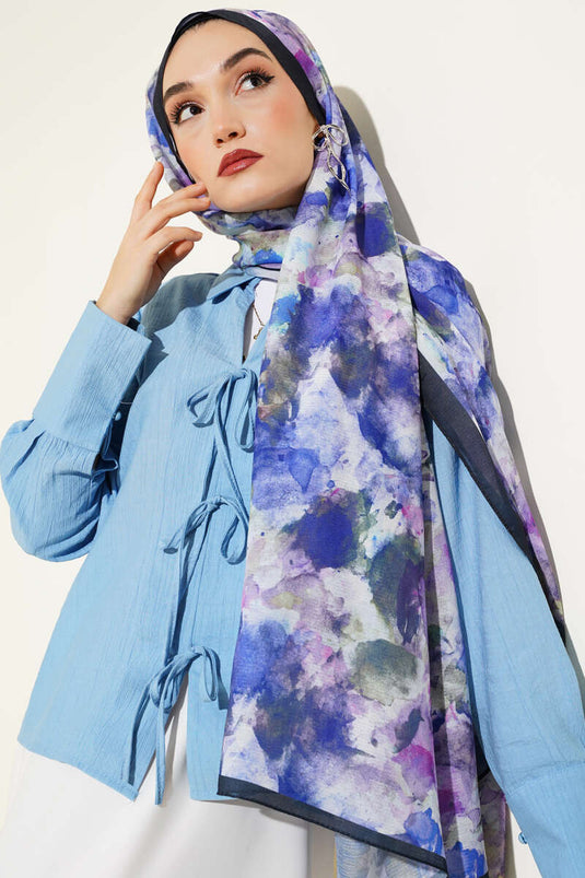 Châle Lina Lilas à motif de pinceau
