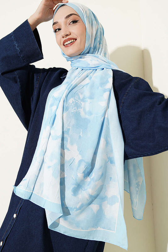 Écharpe En Bambou À Motif Nuages Bébé Bleu