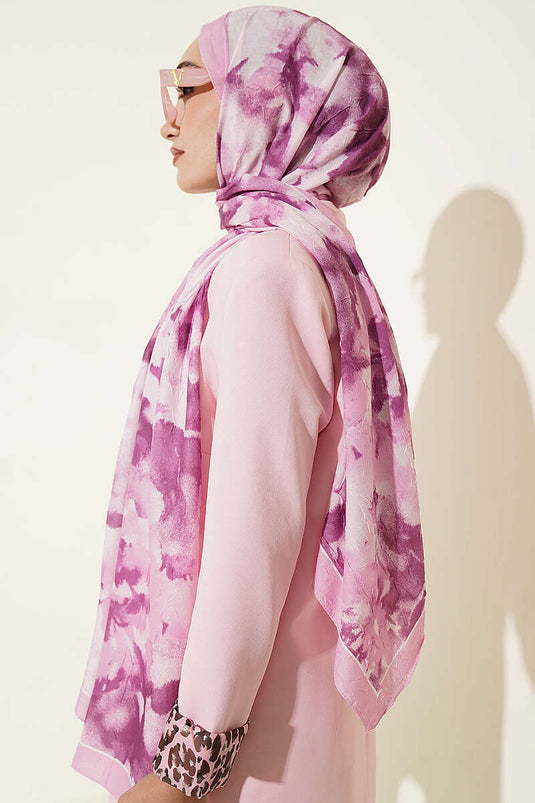Écharpe En Bambou À Motif Nuages Rose Bonbon