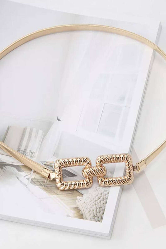 Italienischer Flachgürtel, Gold, mit Drehverschluss