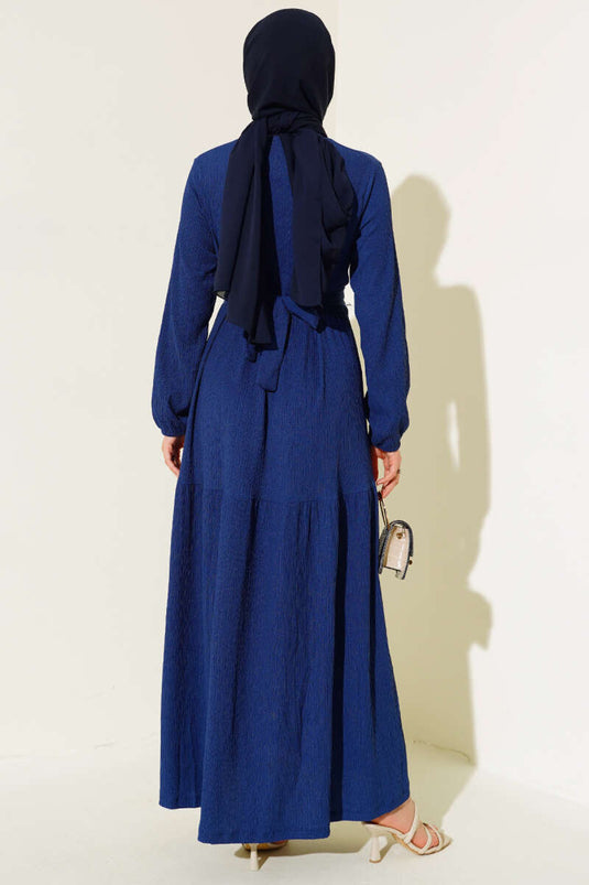 Bürümcük Kat Kat Elbise Lacivert