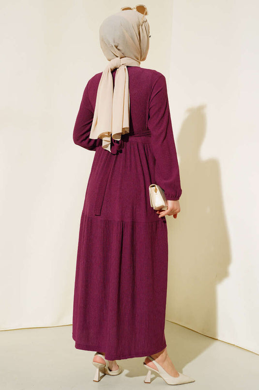 فستان متعدد الطبقات من Bürümcük بلون أرجواني