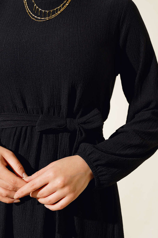 Ruffled Layered Dress Black