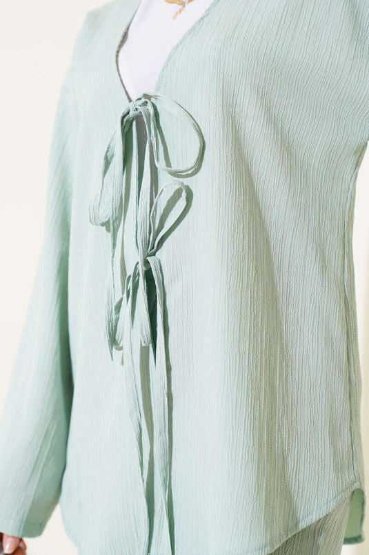 Bürümcük Önü İp Bağcıklı İkili Takım Mint