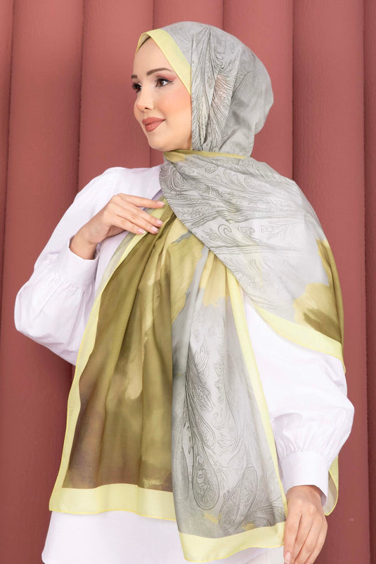 Large Floral Pattern Shawl Series In Yellow