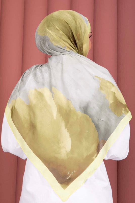 Large Floral Pattern Shawl Series In Yellow