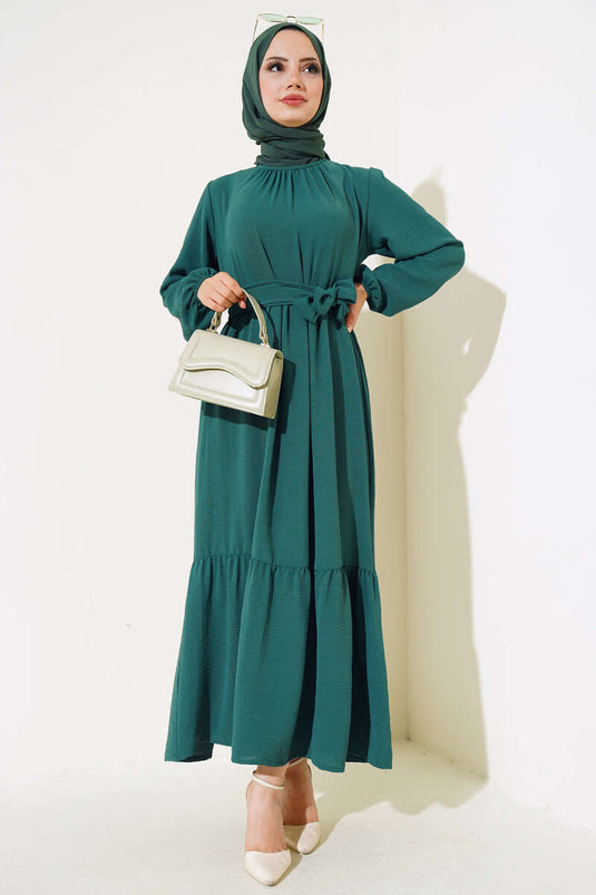 Ruffled Ayrobin Dress Emerald