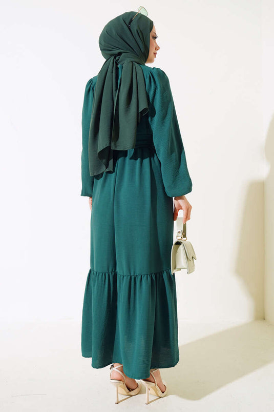 Ruffled Ayrobin Dress Emerald