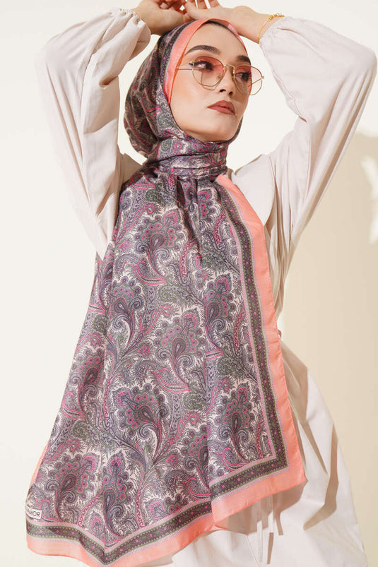 Detailreicher Schal aus der Wren-Serie, Babyrosa