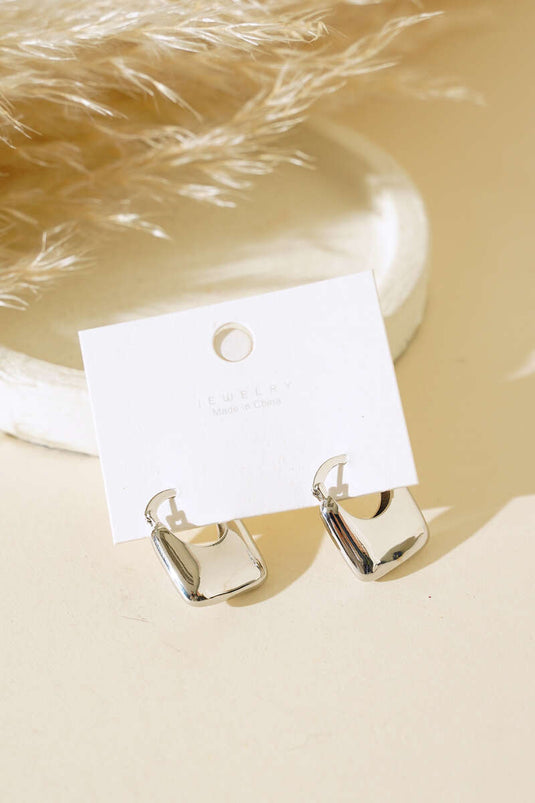 Boucles d'oreilles modèle sac argentées