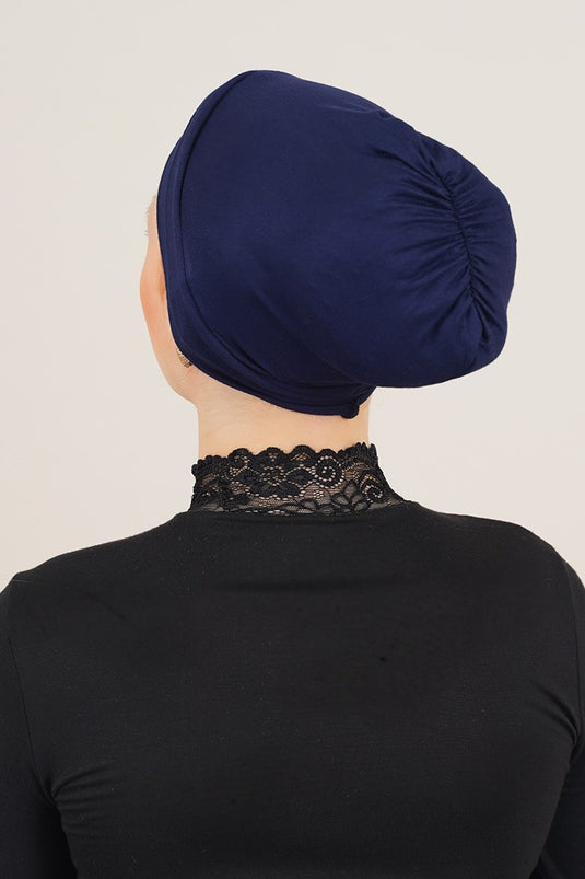 Cross-Banded Navy Bonnet